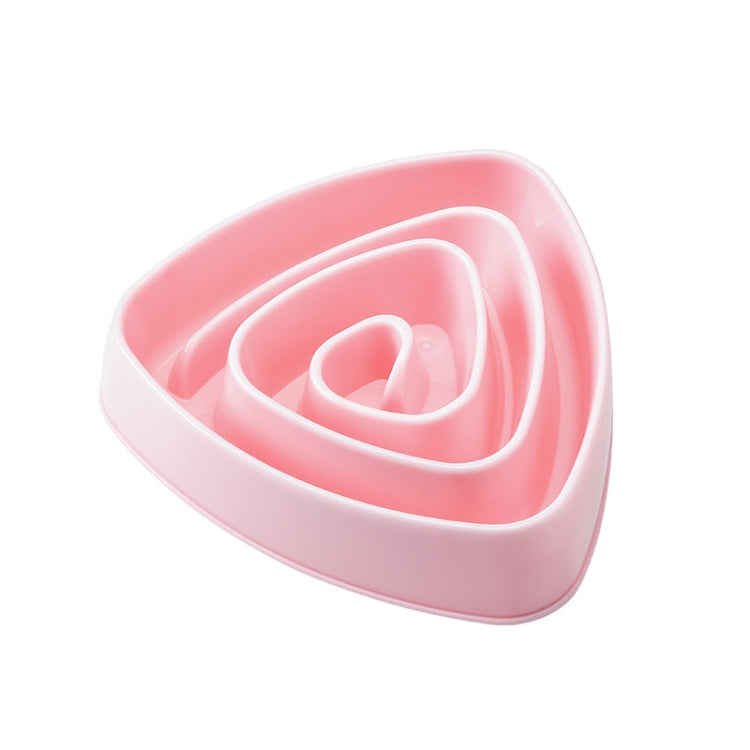 Plastic Triangle Resistant Pet Slow Bowl Anti-choking Dog Food Bowl, Large Pink, Large Blue, Large Beige