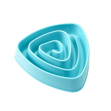 Load image into Gallery viewer, Plastic Triangle Resistant Pet Slow Bowl Anti-choking Dog Food Bowl, Large Pink, Large Blue, Large Beige