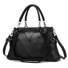 Load image into Gallery viewer, TFZ 250 Geometric Colorblock Soft Leather Handbag, Red Wine, Green, Black, Dark Gray, Black White, Rubber Pink
