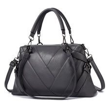 Load image into Gallery viewer, TFZ 250 Geometric Colorblock Soft Leather Handbag, Red Wine, Green, Black, Dark Gray, Black White, Rubber Pink