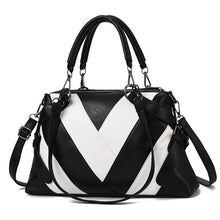Load image into Gallery viewer, TFZ 250 Geometric Colorblock Soft Leather Handbag, Red Wine, Green, Black, Dark Gray, Black White, Rubber Pink
