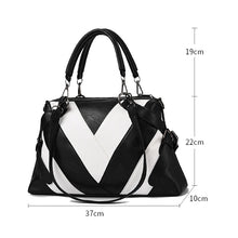 Load image into Gallery viewer, TFZ 250 Geometric Colorblock Soft Leather Handbag, Red Wine, Green, Black, Dark Gray, Black White, Rubber Pink