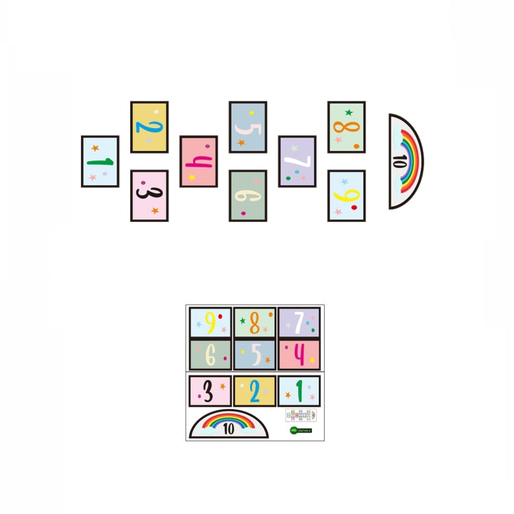 Digital Jumping Grid Game Cartoon Floor Paste Preschool Ground Decoration For Children