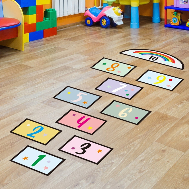 Digital Jumping Grid Game Cartoon Floor Paste Preschool Ground Decoration For Children
