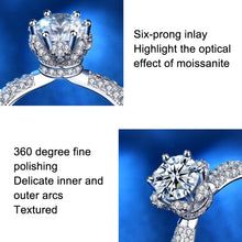 Load image into Gallery viewer, XJZ012 925 Sterling Silver Moissanite Ring Crown Ring Engagement Jewelry, 5, 6, 7, 8