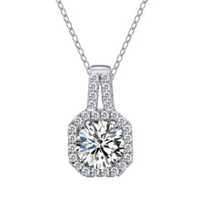 Load image into Gallery viewer, XMZ018 925 Silver Moissanite Diamond Necklace Square Diamond Neck Chain, Specification:, XMZ018 1 Carat, XMZ018 2 Carat