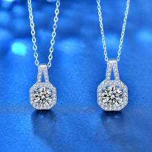 Load image into Gallery viewer, XMZ018 925 Silver Moissanite Diamond Necklace Square Diamond Neck Chain, Specification:, XMZ018 1 Carat, XMZ018 2 Carat