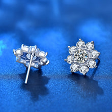 Load image into Gallery viewer, XEZ002 925 Silver Sun Flower Earrings Moissanite Diamond Personal Earrings, XEZ002