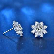 Load image into Gallery viewer, XEZ002 925 Silver Sun Flower Earrings Moissanite Diamond Personal Earrings, XEZ002