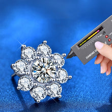 Load image into Gallery viewer, XEZ002 925 Silver Sun Flower Earrings Moissanite Diamond Personal Earrings, XEZ002