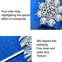 Load image into Gallery viewer, XEZ002 925 Silver Sun Flower Earrings Moissanite Diamond Personal Earrings, XEZ002