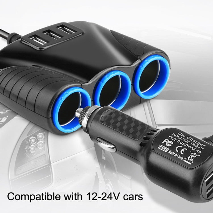 JY-1905 120W Multifunctional USB 3 In 1 Car Cigarette Lighter Car Charger, Style:, 3 Ports, 5 Ports