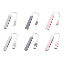 Load image into Gallery viewer, 4 in 1 Mini Multifunctional Expanded Docking, Spec: Type-C/USB-C 3.0 (Silver), Type-C/USB-C 3.0 (Silver), Type-C/USB-C 3.0 (Gray), Type-C/USB-C 3.0 (Pink), USB 3.0 (Silver), USB 3.0 (Gray), USB 3.0 (Pink)