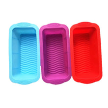 Load image into Gallery viewer, Silicone Pizza Toast Box Long Cake Mold, Long (Purple), Long (Red), Long (Blue)