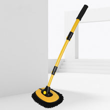 Load image into Gallery viewer, Retractable Curved Rod Soft Fur Car Wash Mop, Curved Rod Yellow Black, Curved Rod Yellow Blue