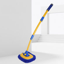 Load image into Gallery viewer, Retractable Curved Rod Soft Fur Car Wash Mop, Curved Rod Yellow Black, Curved Rod Yellow Blue