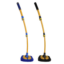 Load image into Gallery viewer, Retractable Curved Rod Soft Fur Car Wash Mop, Curved Rod Yellow Black, Curved Rod Yellow Blue