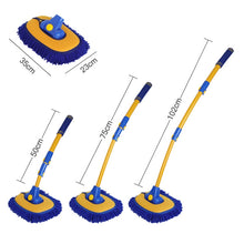 Load image into Gallery viewer, Retractable Curved Rod Soft Fur Car Wash Mop, Curved Rod Yellow Black, Curved Rod Yellow Blue