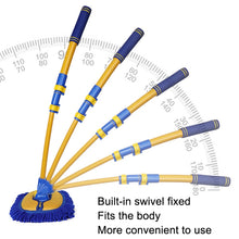 Load image into Gallery viewer, Retractable Curved Rod Soft Fur Car Wash Mop, Curved Rod Yellow Black, Curved Rod Yellow Blue