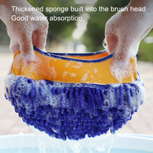 Load image into Gallery viewer, Retractable Curved Rod Soft Fur Car Wash Mop, Curved Rod Yellow Black, Curved Rod Yellow Blue