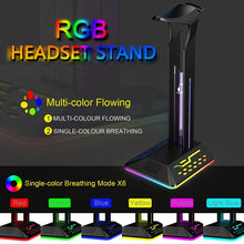 Load image into Gallery viewer, Dual USB RGB Color Changing Gaming Headset Stand
