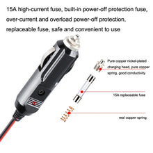 Load image into Gallery viewer, 12-24V Car Cigarette Lighter Plug Extension Line, Cable Length 3.7m, 12-24V Length 370cm