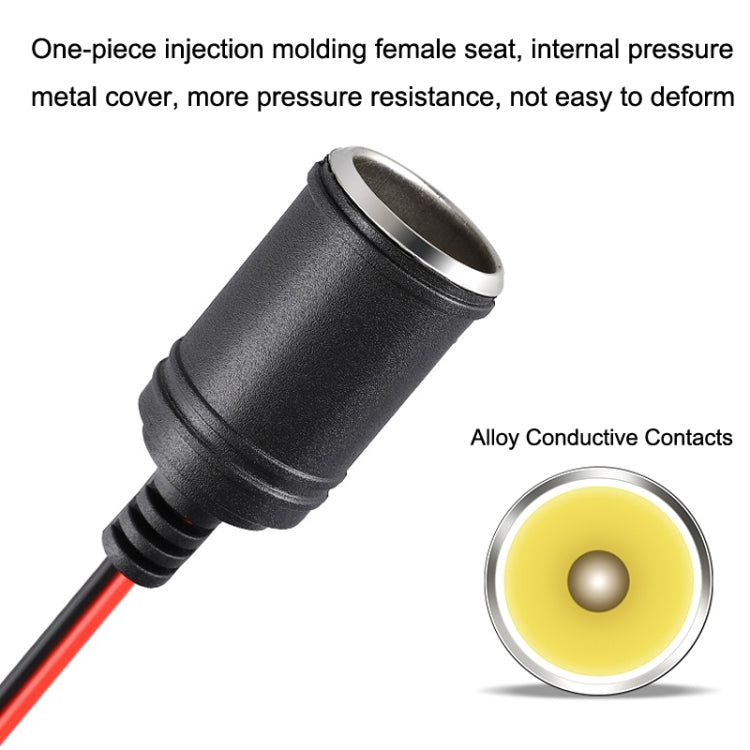 12-24V Car Cigarette Lighter Plug Extension Line, Cable Length 3.7m, 12-24V Length 370cm