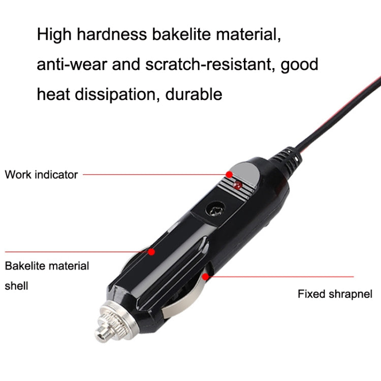 12-24V Car Cigarette Lighter Plug Extension Line, Cable Length 3.7m, 12-24V Length 370cm