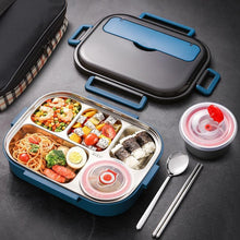 Load image into Gallery viewer, 304 Stainless Steel Double-Layer Large-Capacity Portable Lunch Box, Peacock Blue, Lemon Yellow, Ink Pink