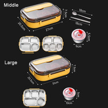 Load image into Gallery viewer, 304 Stainless Steel Double-Layer Large-Capacity Portable Lunch Box, Peacock Blue, Lemon Yellow, Ink Pink