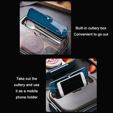Load image into Gallery viewer, 304 Stainless Steel Double-Layer Large-Capacity Portable Lunch Box, Peacock Blue, Lemon Yellow, Ink Pink