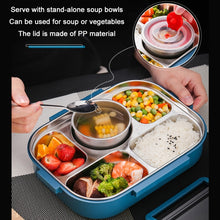 Load image into Gallery viewer, 304 Stainless Steel Double-Layer Large-Capacity Portable Lunch Box, Peacock Blue, Lemon Yellow, Ink Pink