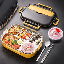 Load image into Gallery viewer, 304 Stainless Steel Double-Layer Large-Capacity Portable Lunch Box, Peacock Blue, Lemon Yellow, Ink Pink