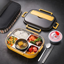 Load image into Gallery viewer, 304 Stainless Steel Double-Layer Large-Capacity Portable Lunch Box, Peacock Blue, Lemon Yellow, Ink Pink