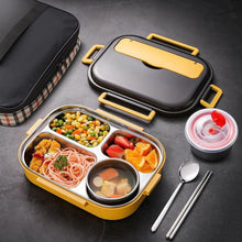 Load image into Gallery viewer, 304 Stainless Steel Double-Layer Large-Capacity Portable Lunch Box, Peacock Blue, Lemon Yellow, Ink Pink