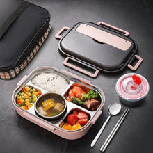 Load image into Gallery viewer, 304 Stainless Steel Double-Layer Large-Capacity Portable Lunch Box, Peacock Blue, Lemon Yellow, Ink Pink