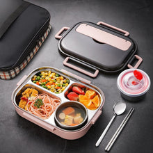 Load image into Gallery viewer, 304 Stainless Steel Double-Layer Large-Capacity Portable Lunch Box, Peacock Blue, Lemon Yellow, Ink Pink