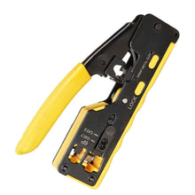 Load image into Gallery viewer, 6P8P Seven-type Through-hole Crystal Head  Wire Stripping Tool Network Cable Pliers, Yellow, Black