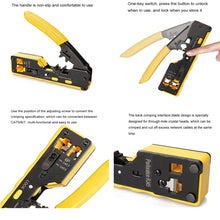 Load image into Gallery viewer, 6P8P Seven-type Through-hole Crystal Head  Wire Stripping Tool Network Cable Pliers, Yellow, Black