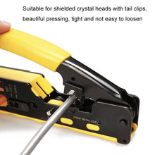 Load image into Gallery viewer, 6P8P Seven-type Through-hole Crystal Head  Wire Stripping Tool Network Cable Pliers, Yellow, Black