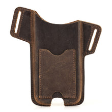 Load image into Gallery viewer, CONTACTS FAMILY Crazy Horse Leather Large Screen Mobile Phone Belt Holster, Brown, Black