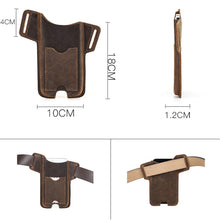 Load image into Gallery viewer, CONTACTS FAMILY Crazy Horse Leather Large Screen Mobile Phone Belt Holster, Brown, Black