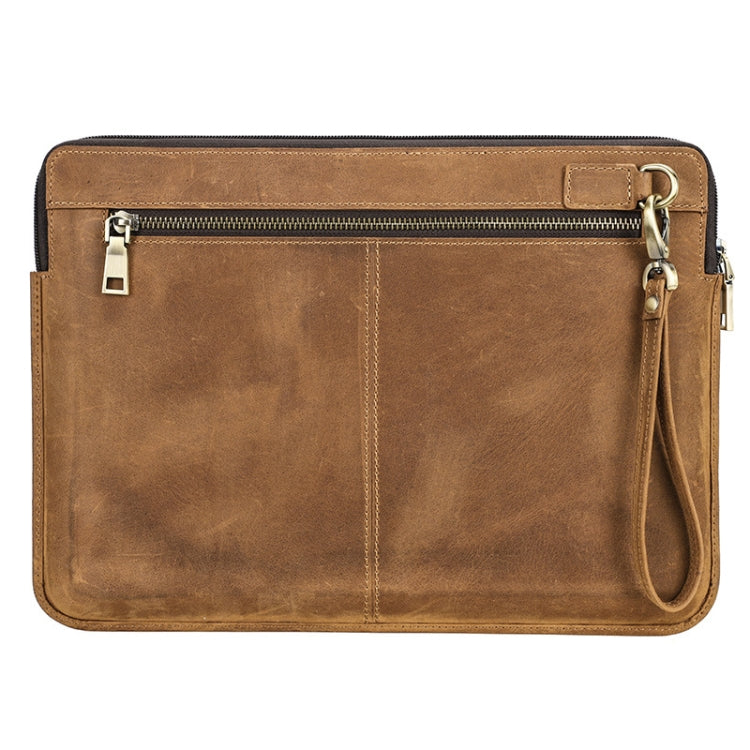 CONTACTS FAMILY Leather Laptop Sleeve For Macbook Pro 14.2 Inch, Brown, Coffee