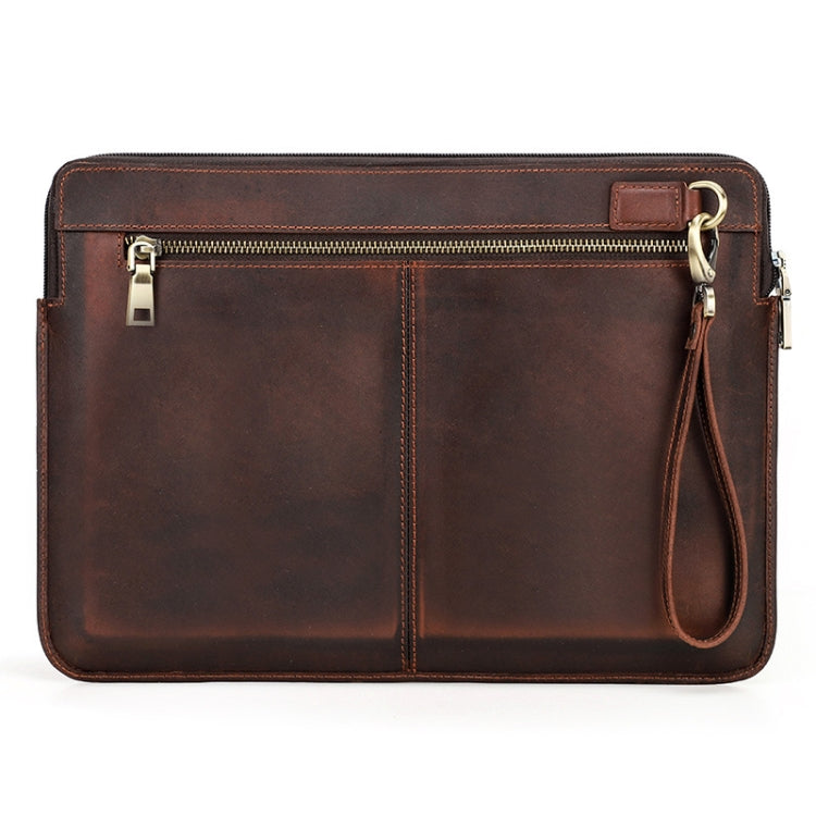 CONTACTS FAMILY Leather Laptop Sleeve For Macbook Pro 14.2 Inch, Brown, Coffee