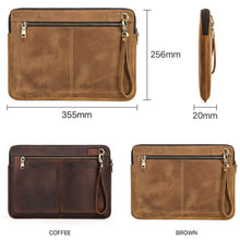 Load image into Gallery viewer, CONTACTS FAMILY Leather Laptop Sleeve For Macbook Pro 14.2 Inch, Brown, Coffee