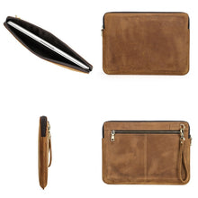Load image into Gallery viewer, CONTACTS FAMILY Leather Laptop Sleeve For Macbook Pro 14.2 Inch, Brown, Coffee
