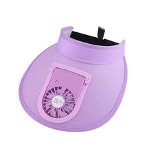 Load image into Gallery viewer, USB Rechargeable Fan Hat Summer Sunshade Large Brim Empty Top Sun Hat