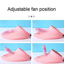 Load image into Gallery viewer, USB Rechargeable Fan Hat Summer Sunshade Large Brim Empty Top Sun Hat