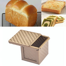 Load image into Gallery viewer, Square Toast Box Non-Stick Water Cube Toast Mold, Style:, 8832 8x7.5x6.5cm Ripple Gold, 8759 11.8x11x10.3cm No Ripple Gold, 8772 8x7.5x6.5cm No Ripple Gold, 8765 11.8x11x10.3cm Ripple Gold