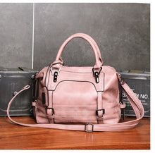 Load image into Gallery viewer, Ladies Casual Handbag Soft-faced Solid Color One-shoulder Diagonal Large Bag, Black, Pink, Brown, Grey